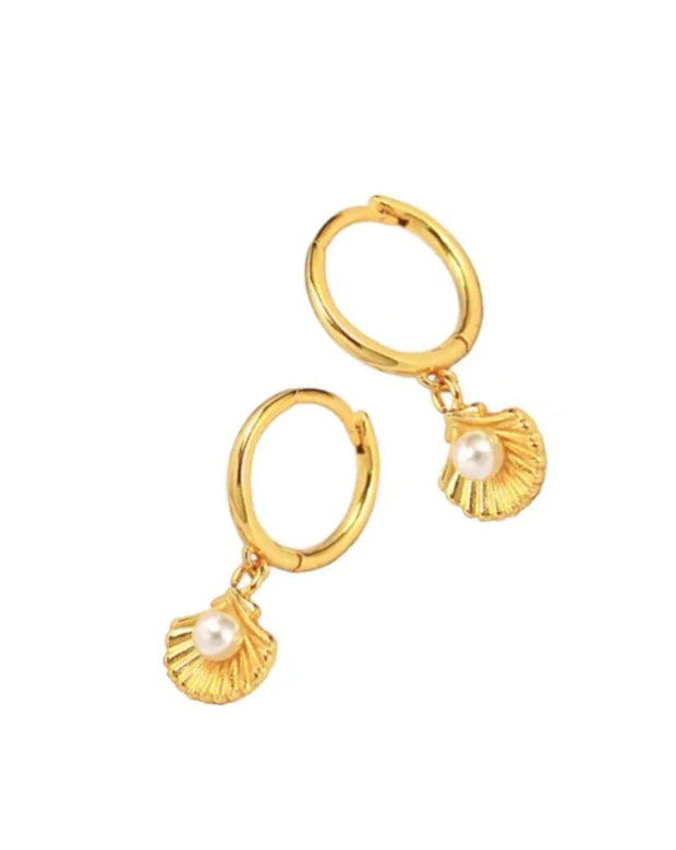 PÉROLA COLLECTIVE -  Huggie, Loco Earrings, Gold