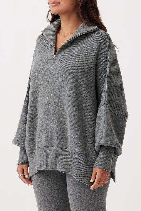 ARCAA - London Sweater, Dark Grey Marle