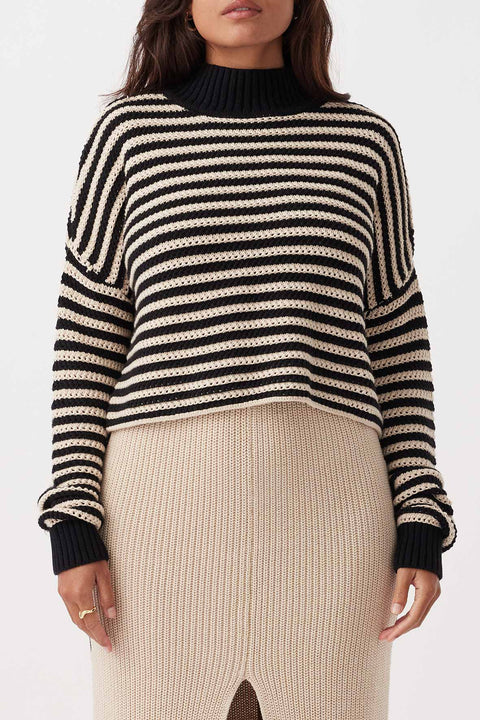 ARCAA - June Cropped Sweater, Sand & Black