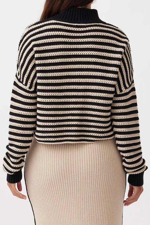 ARCAA - June Cropped Sweater, Sand & Black