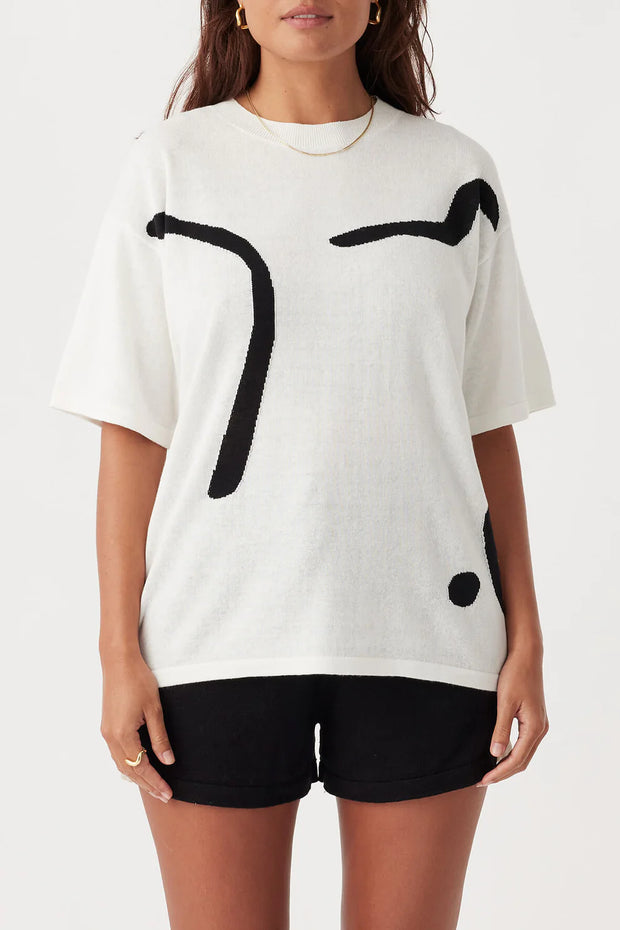 ARCAA - Hazel Tee, Cream/Black