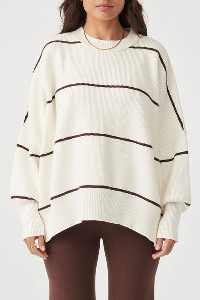 ARCAA - Harper Stripe Sweater, Cream & Chocolate