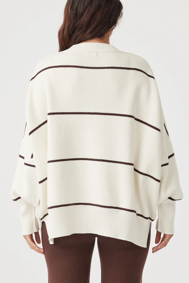 ARCAA - Harper Stripe Sweater, Cream & Chocolate