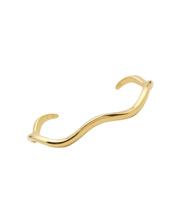 PÉROLA COLLECTIVE -  Abby Wave Bangle, Gold