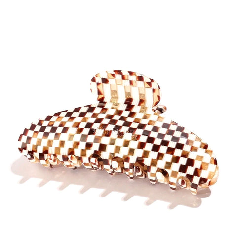 KITTY PALOMA - Grande Claw Clip, Gingerbread Checker