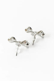 LOVE FROM LILOU -  Bili Bow Stud Earrings, Silver