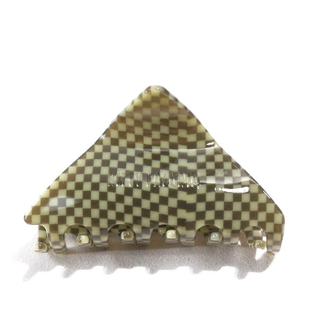 KITTY PALOMA - Midi Claw Clip, Olive Checker