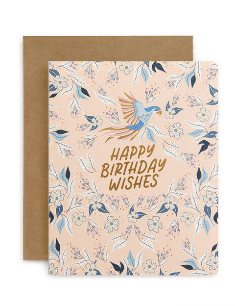 BESPOKE LETTERPRESS - Happy Birthday Wishes, Parrots