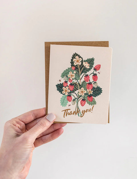 BESPOKE LETTERPRESS - Thank You, Strawberries