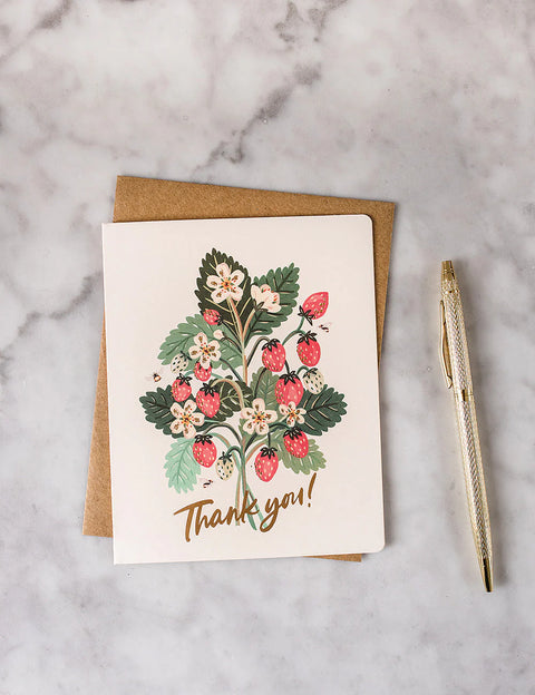 BESPOKE LETTERPRESS - Thank You, Strawberries