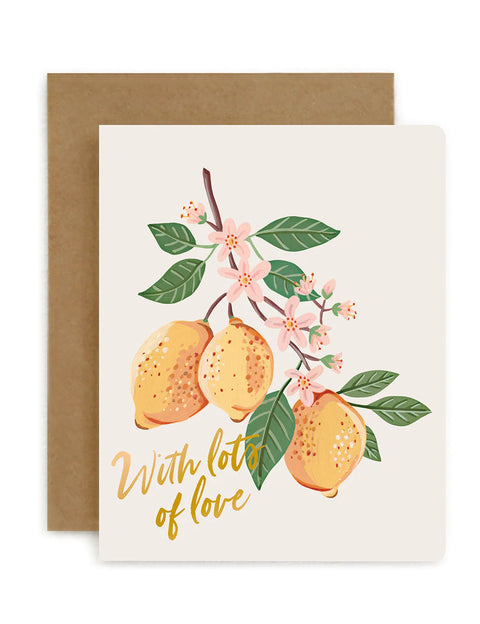 BESPOKE LETTERPRESS - With Lots Of Love, Lemons