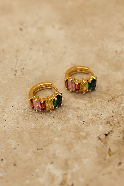 LOVE FROM LILOU -  Gabby Rainbow Hoops Earrings