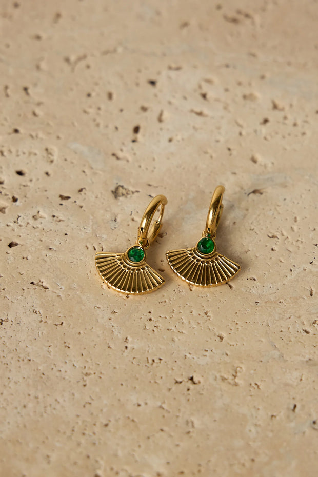 LOVE FROM LILOU -  Mason Earrings, Gold/Emerald