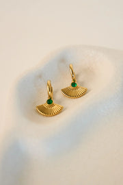 LOVE FROM LILOU -  Mason Earrings, Gold/Emerald