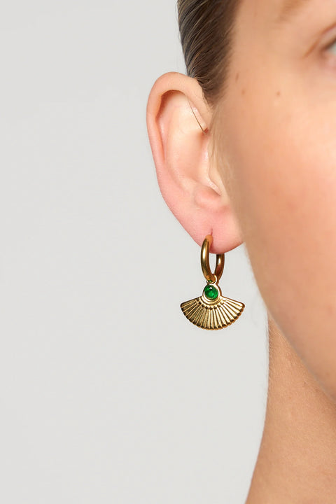 LOVE FROM LILOU -  Mason Earrings, Gold/Emerald