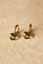 LOVE FROM LILOU - Jasmine Earrings, Gold/Emerald