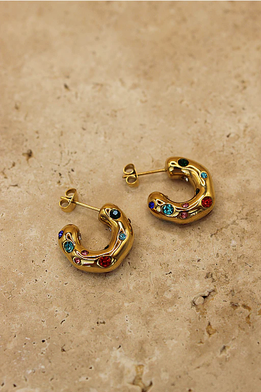 LOVE FROM LILOU -  Lottie Rainbow Hoop Earrings