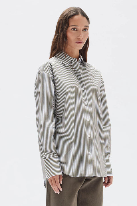 ASSEMBLY LABEL - Signature Stripe Poplin Shirt, Spruce\White