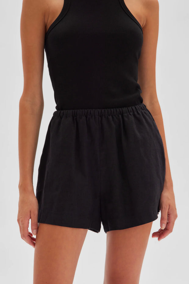 ASSEMBLY LABEL - Stella Linen Short, Black