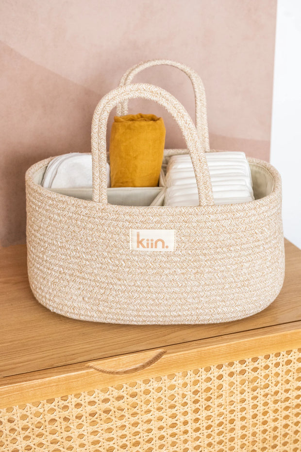 KIIN BABY - Cotton Rope Nappy Caddy Organiser