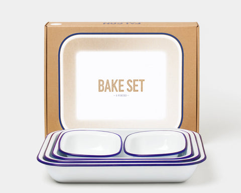 FALCON ENAMELWARE - Bake Set, White/Blue