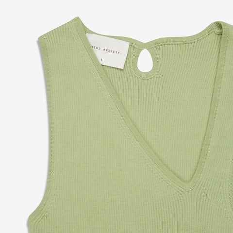 Status Anxiety - Come Around Women's Knit Tank, Honey Dew