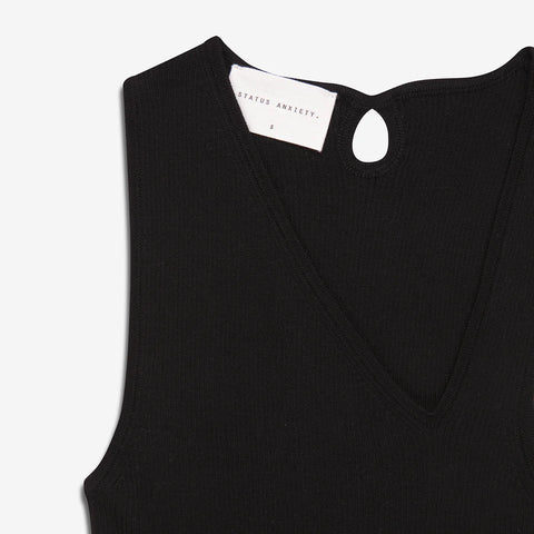 Status Anxiety - Come Around Women's Knit Tank, Soft Black