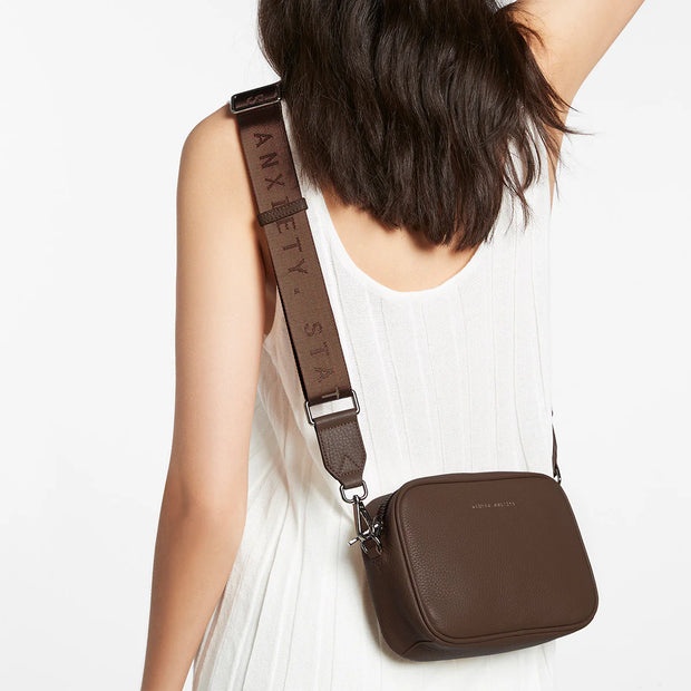 STATUS ANXIETY - Plunder Bag With Webbed Strap, Cocoa