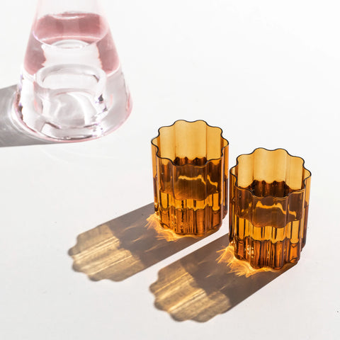 FAZEEK - Wave Glass Set, Amber