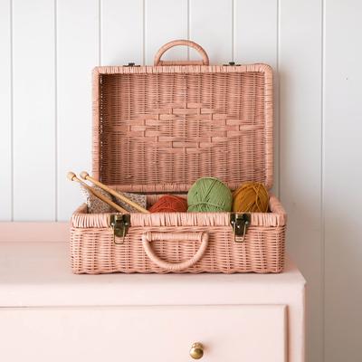 OLLI ELLA - Toaty Rattan Trunk, Rose - Makers On Mount