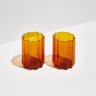 FAZEEK - Wave Glass Set, Amber