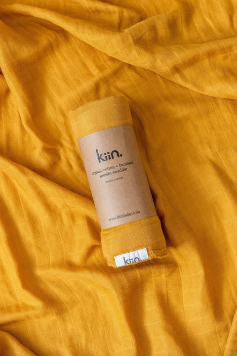 KIIN BABY - Organic Cotton & Bamboo Muslin Swaddle