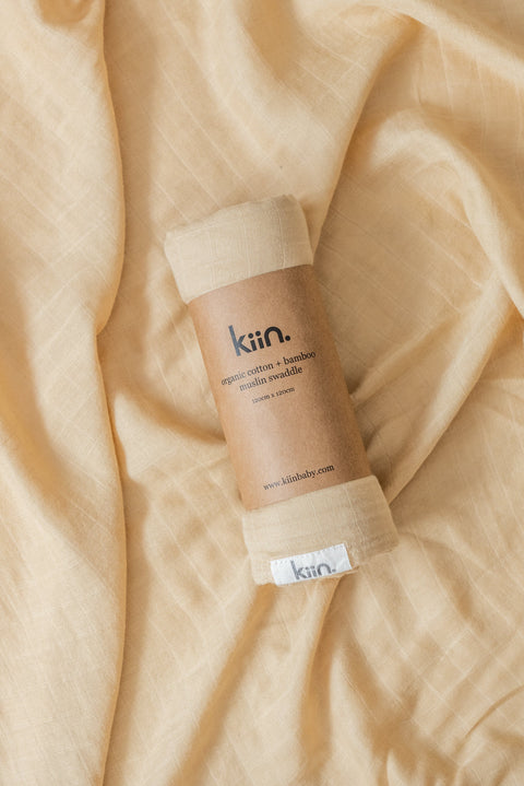 KIIN BABY - Organic Cotton & Bamboo Muslin Swaddle