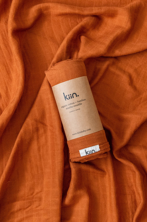 KIIN BABY - Organic Cotton & Bamboo Muslin Swaddle