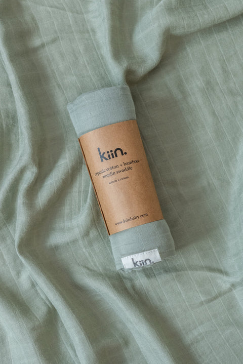 KIIN BABY - Organic Cotton & Bamboo Muslin Swaddle