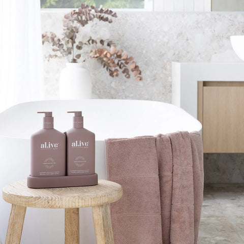 AL.IVE - Wash & Lotion Duo + Tray, Raspberry Blossom & Juniper